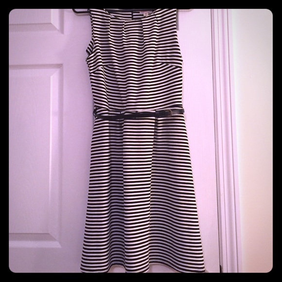 Black and White Striped Dress