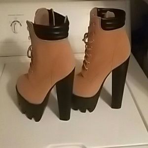 Wheat color booties NWOT never worn..