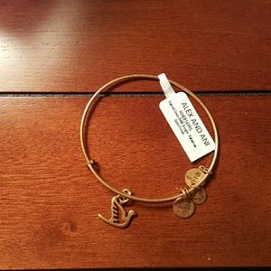 Gold Alex and Ani Sacred Dove Bracelet