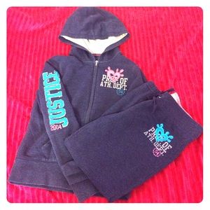 Blue Justice Hoodie w/ matching Capri Sweats