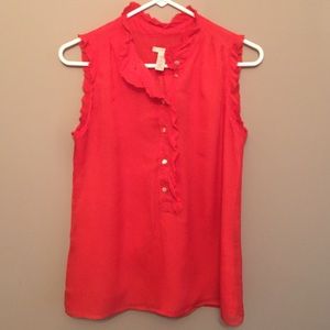 J. Crew red silk sleeveless top