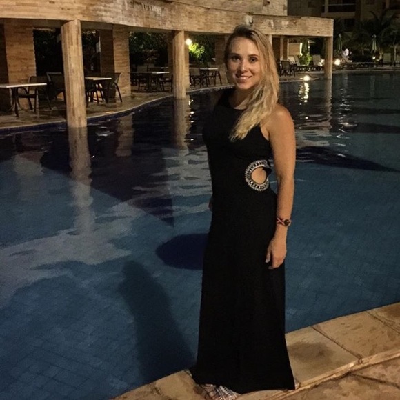 Long one of a kind embellished black maxi dress - Picture 2 of 4