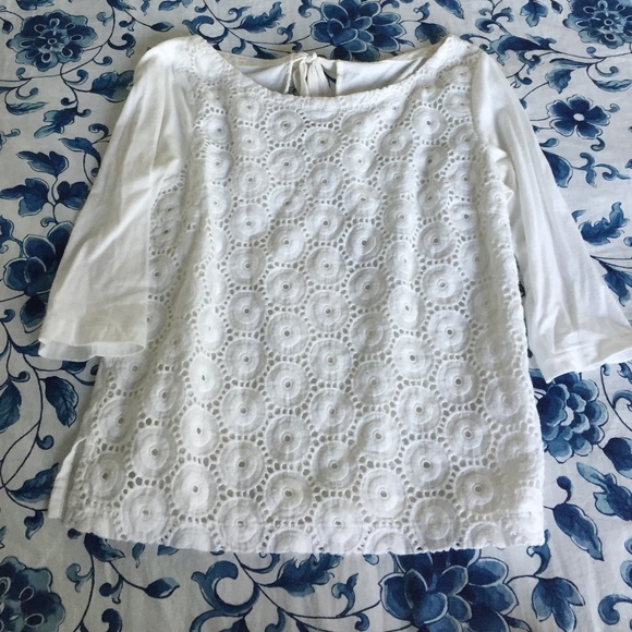 SOLD - J Crew White Blouse - Picture 1 of 2