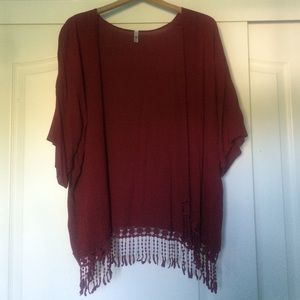 NEVER WORN BEFORE. brand new flowy burgundy shall