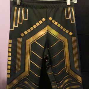 Metallic gold and black legging Size S