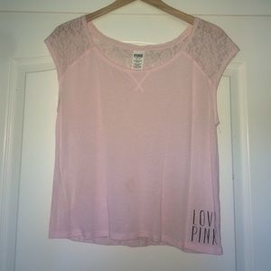 Victoria secret light pink t-shirt.