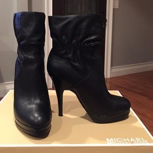 Michael Michael Kors Black Leather Ankle Booties