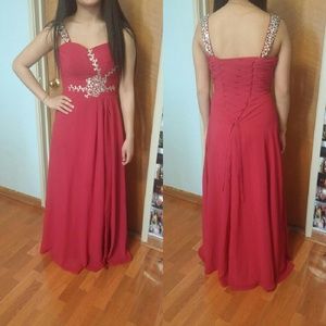 Gorgeous long red prom dress