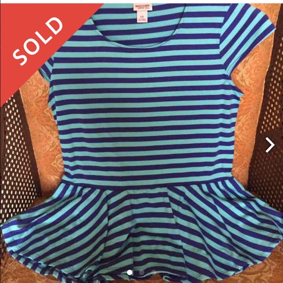Blue striped peplum shirt
