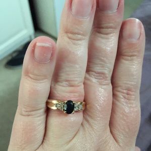 Sapphire (blue) accented with sapphires (white)