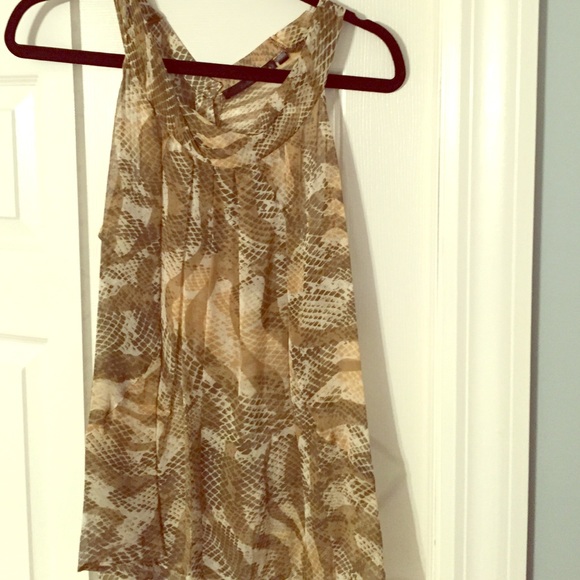 Sheer Tank subtle snakeskin print
