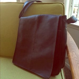 Vintage Gray leather messenger bag