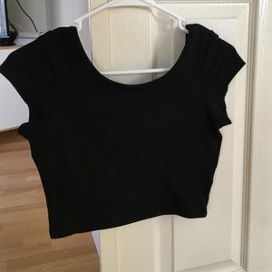 Black crop top with low back. Never worn from TOBI