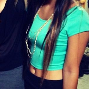 Super cute light green (ish) crop top!