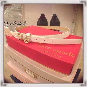 💯%Authentic KATE SPADE♠️White Patent Leather Belt