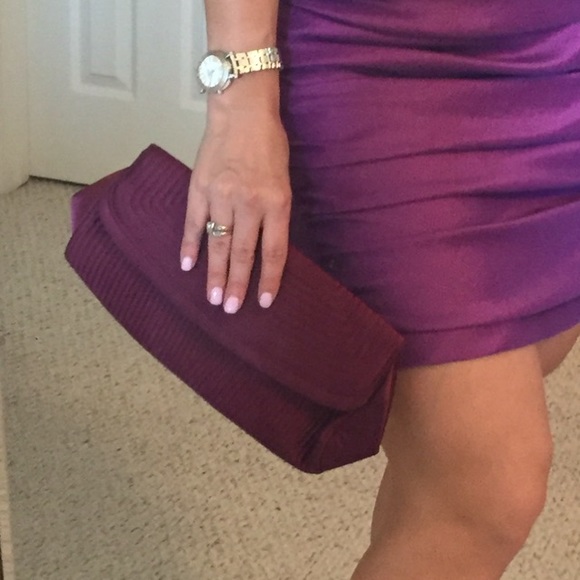 SOLD Satin purple clutch