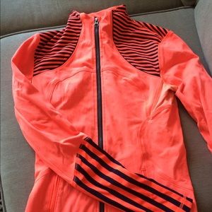 Lululemon Orange and navy zip up jacket
