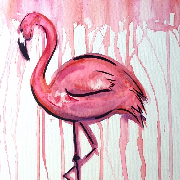 Flamingo watercolor painting!