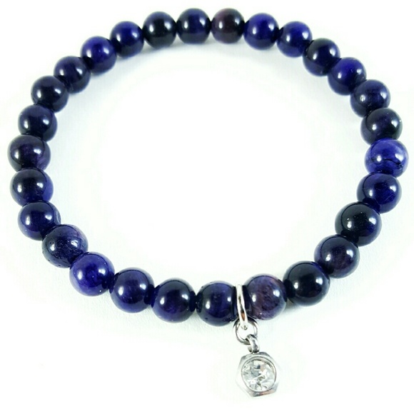 Deep Purple Tigers Eye Gemstone Bracelet