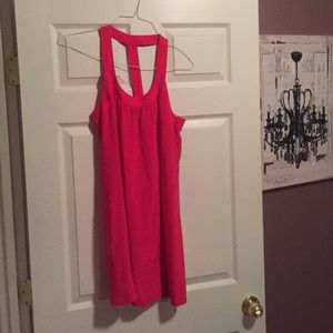 Hot pink silk banana republic dress. Size medium