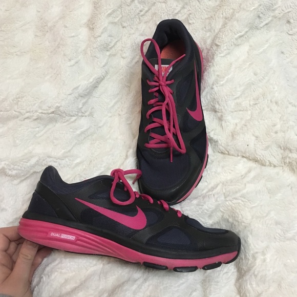 Nike Black and Pink Dual Fusion Training Shoe