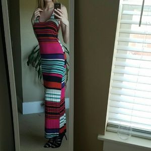 striped maxi dress