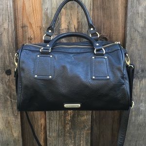 Steve Madden Black Satchel with Gold Detailing