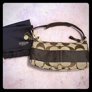 Coach signature stripe shoulder bag