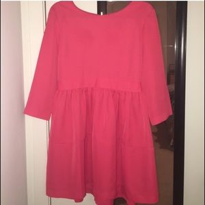 H&M Hot Pink Fit & Flare Dress Sz 12