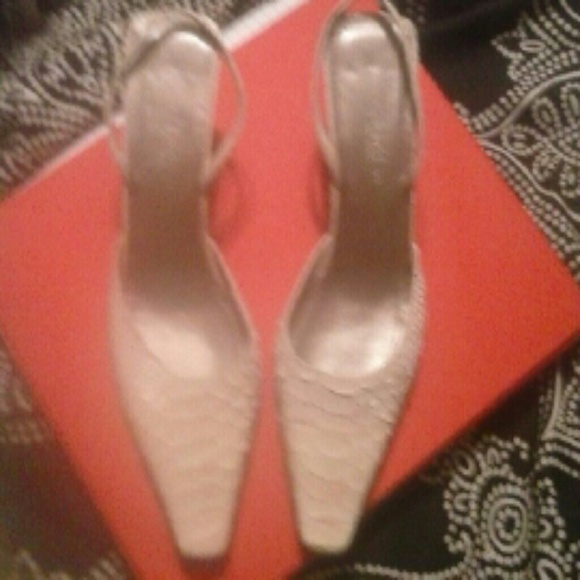 Calvin Klein sling back snake skin heels