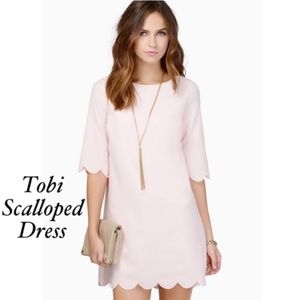 Tobi Scalloped Pink Dress