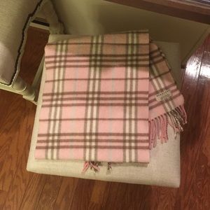 Authentic pink check Burberry scarf.