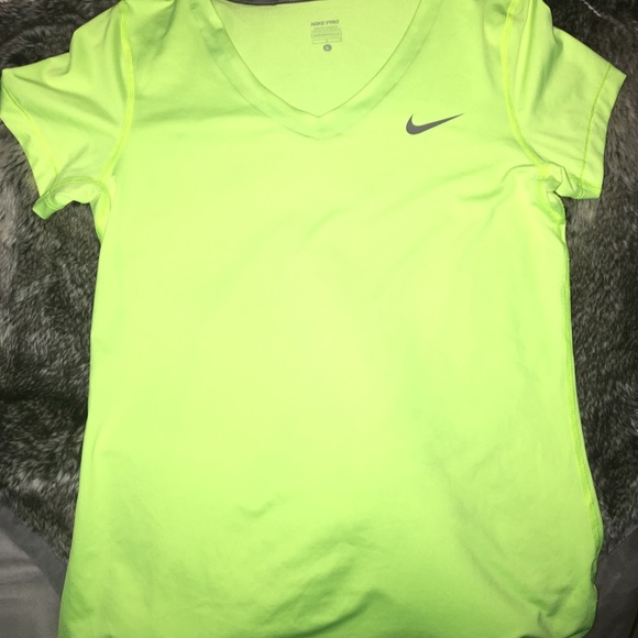 Neon yellow short sleeved Nike Dri-Fit