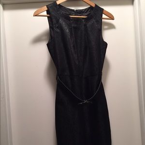 SOLD-Black detailed dress and belt.