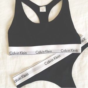 Calvin Klein Black Bra and thong pantie