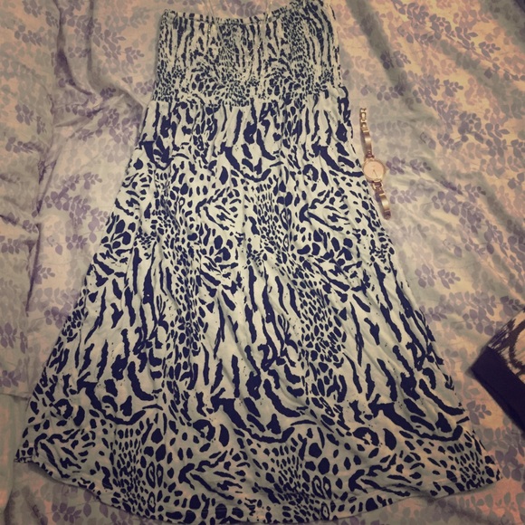 Cheetah print strapless dress