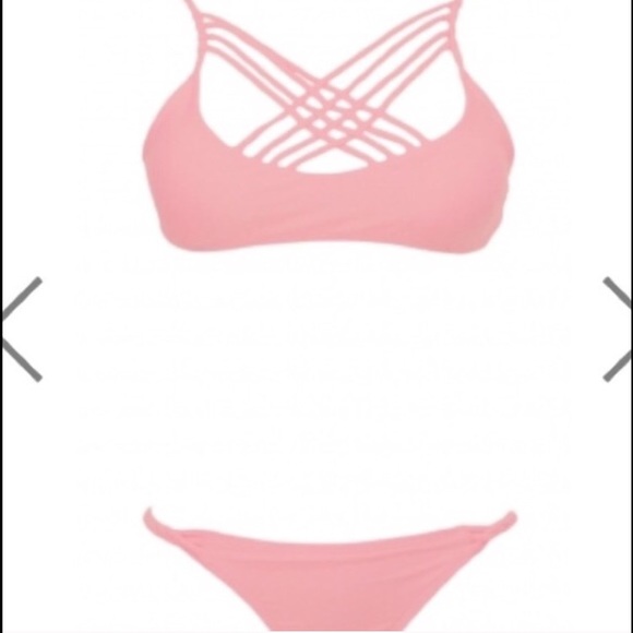 ❌❌SOLD❌❌🎉HOST PICK🎉New Pink Braided Bikini Set - Picture 2 of 4