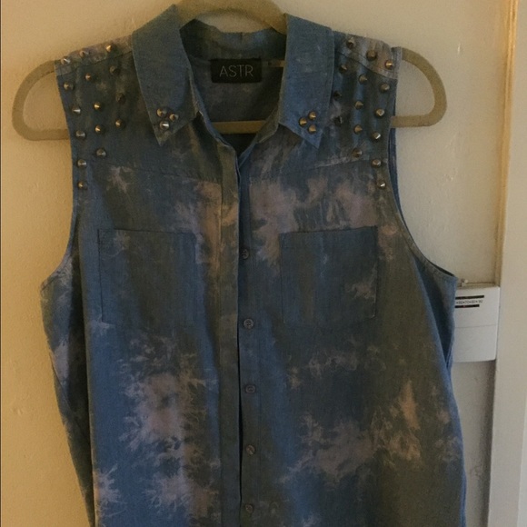 ASTR Denim Studded top from Nordstrom