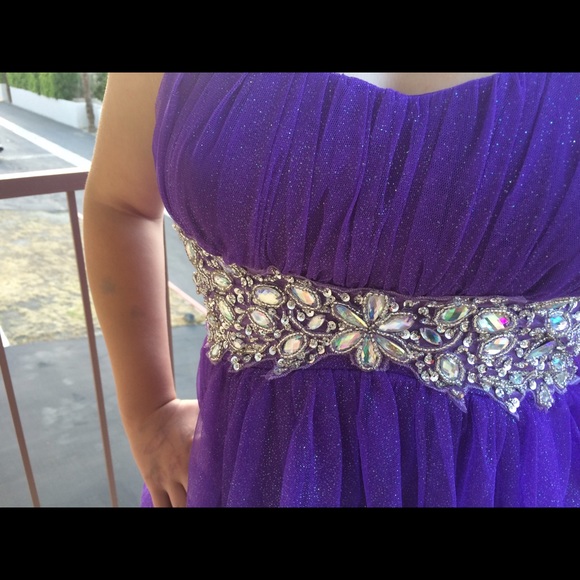 B Darlin Brand Purple Prom Dress Size 3/4 - Picture 3 of 3