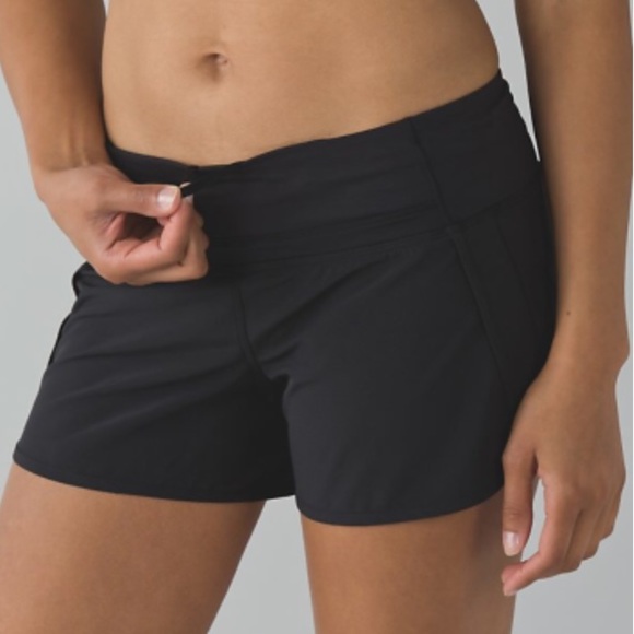 Black Lululemon Run Times Shorts