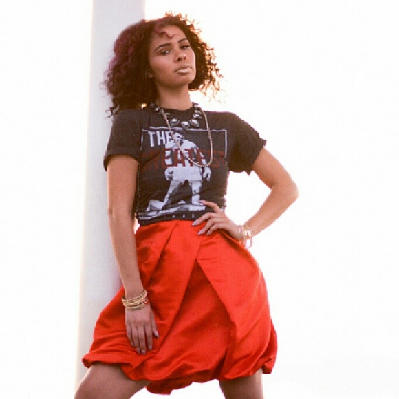 Bright Red Puffy Tube Dress