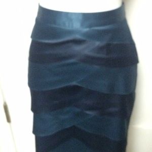 Soo lee green blue straight skirt s-m NWT