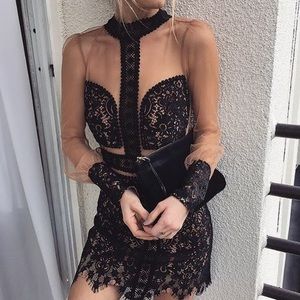 For Love and Lemons Vivian Dress Black