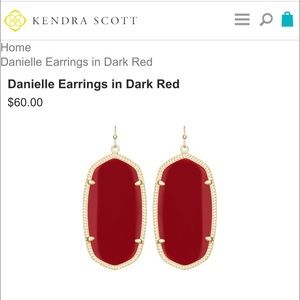 Kendra Scott: Danielle Earrings in Dark Red (Gold)