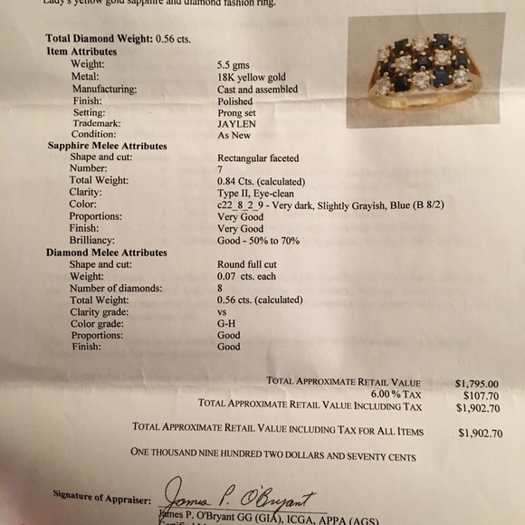 18KT Diamond/Sapphire ring  Beautiful! - Picture 3 of 4