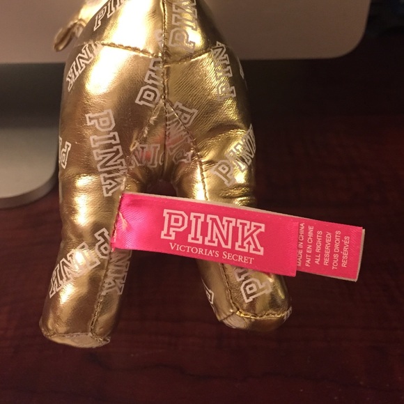 ‼️SOLD‼️Metallic gold Victoria's Secret Pink dog - Picture 2 of 3