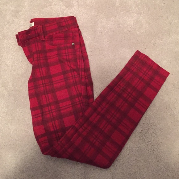 Mudd red plaid jeggings
