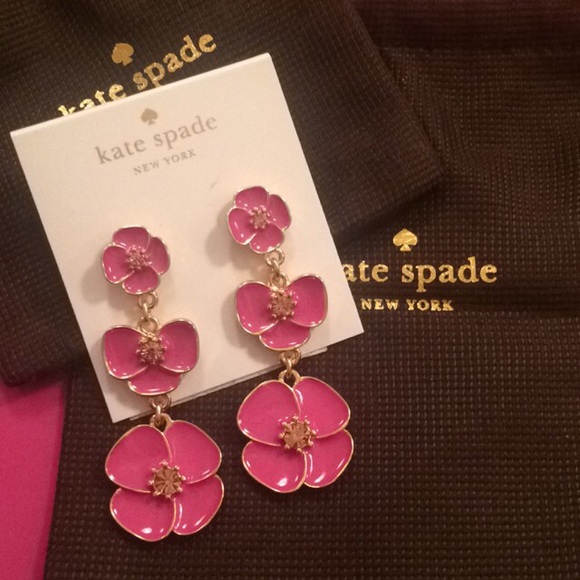 Kate spade dangle flower earrings