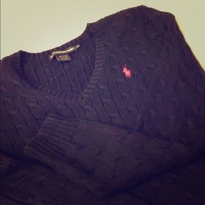 Navy Ralph Lauren cable knit sweater