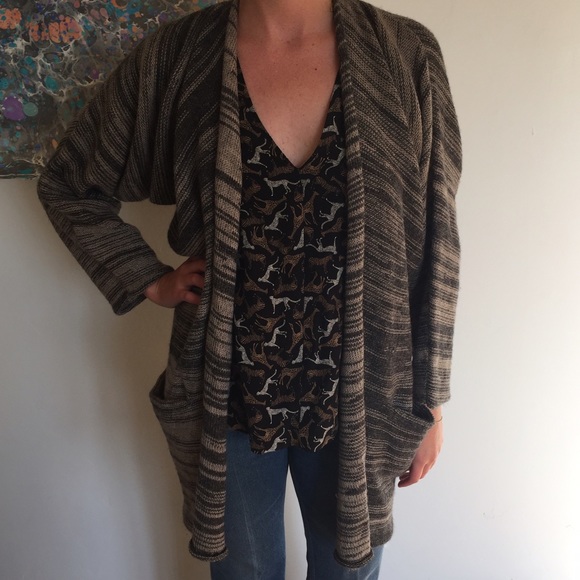 Manoogian Marled Wool Cardigan Sweater